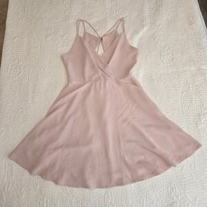 Alter'd State A-Line Dress Spaghetti Strap Short‎ Crinkle Pink Cutout Size M